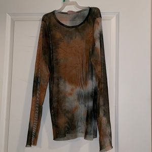 Mesh tie dye long sleeve